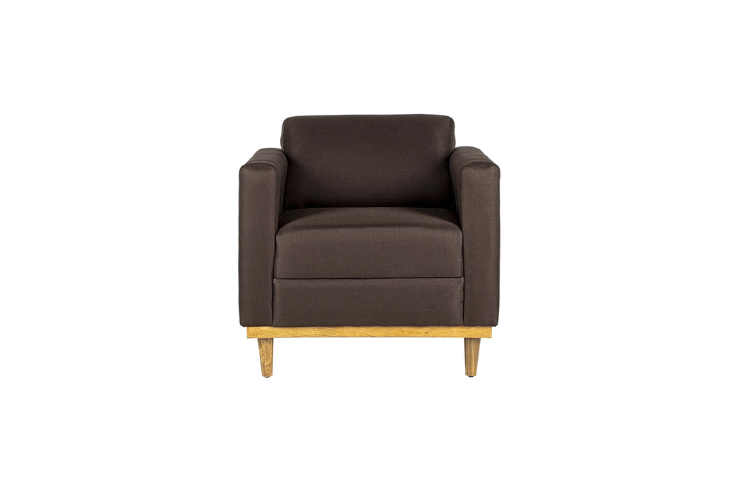 AIDEN CHAIR W/1 THROW PILLOW-CHOCOLATE