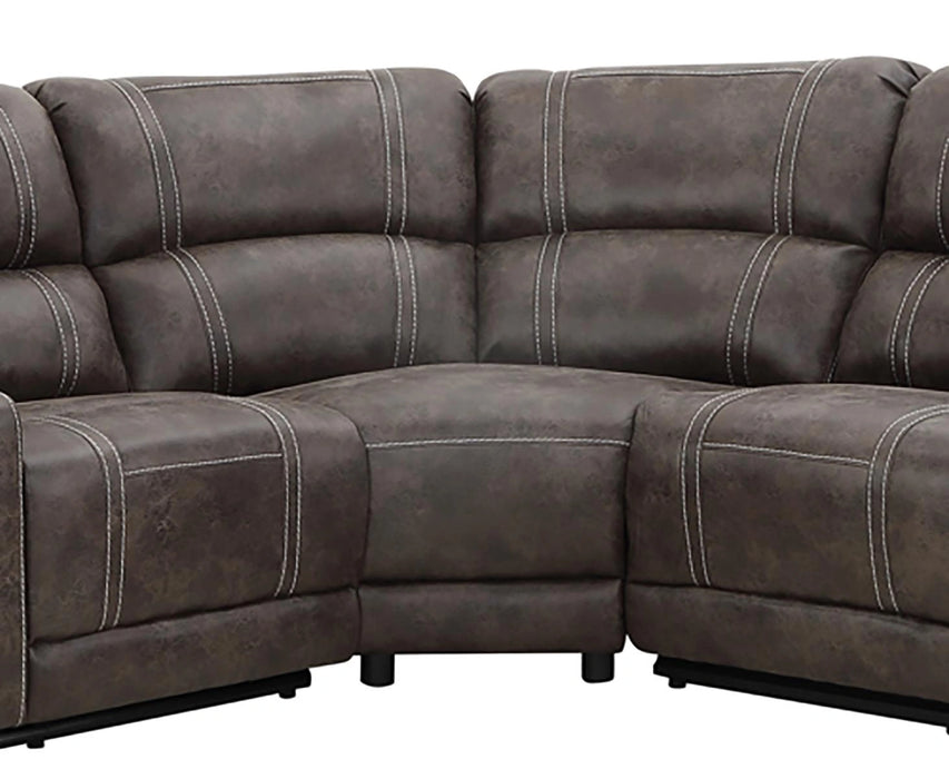 New Classic Furniture Calhoun 3pc Reclining Sectional in Walnut