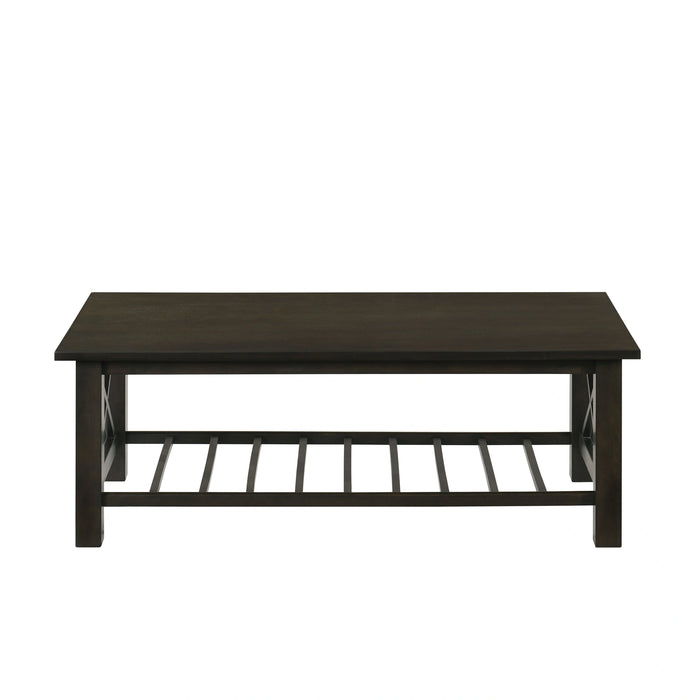 VESTA COFFEE TABLE & 2 END TABLE SET-ESPRESSO