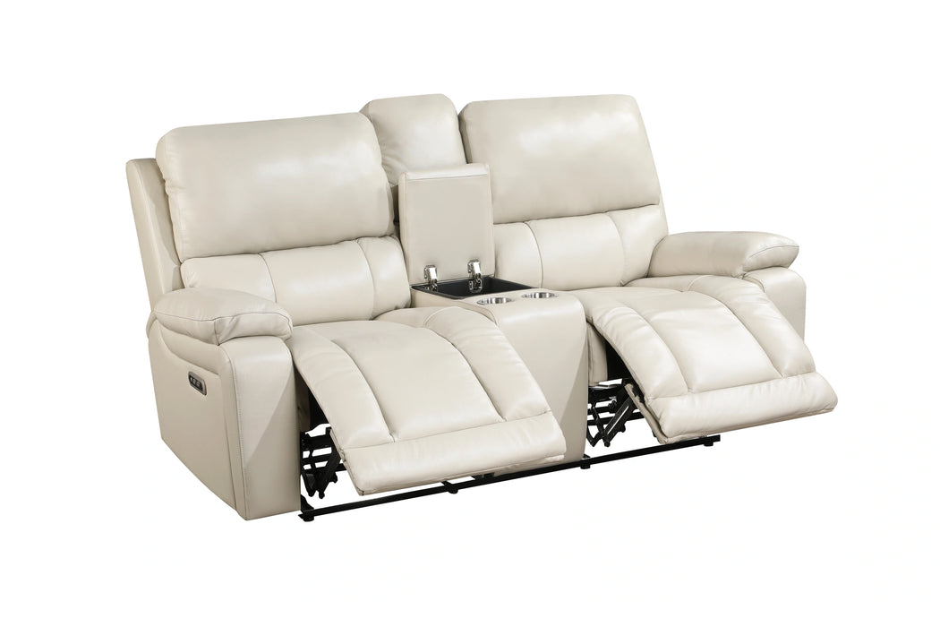 CICERO RECLINING CONSOLE LOVESEAT-CREAM