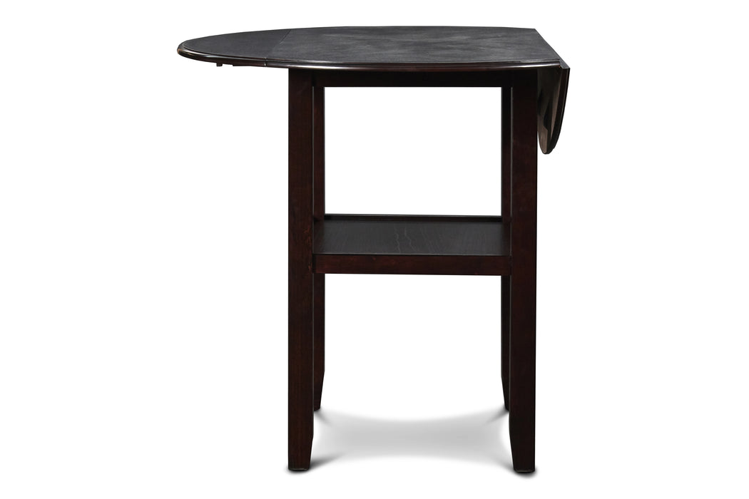 GIA 42" COUNTER DROP LEAF TABLE W/2 CHAIRS-EBONY