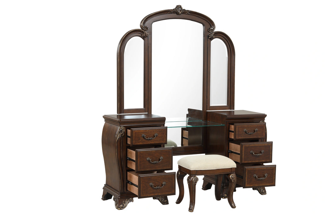 MONTECITO VANITY STOOL - CHERRY