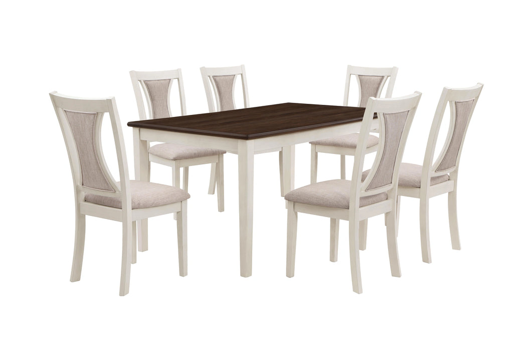 HUDSON 60" RECTANGLE DINING TABLE & 4 CHAIR S-BROWN/CREME