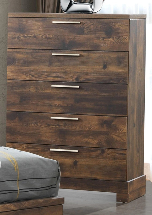 New Classic Furniture Campbell 5 Drawer Chest in Ranchero