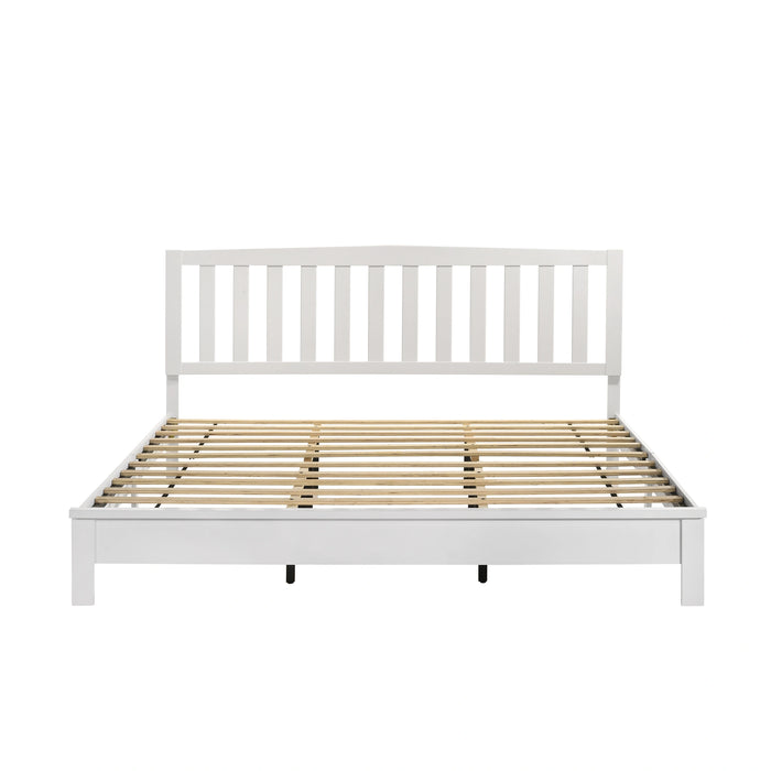 LEO 6/6 EK SLAT BED-HB/FB/RAILS-WHITE