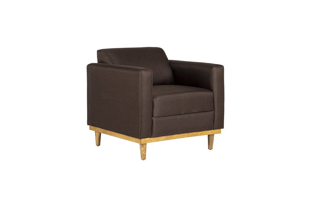 AIDEN CHAIR W/1 THROW PILLOW-CHOCOLATE