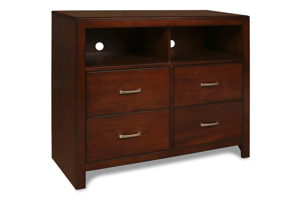 KENSINGTON MEDIA CHEST- BURNISHED CHERRY