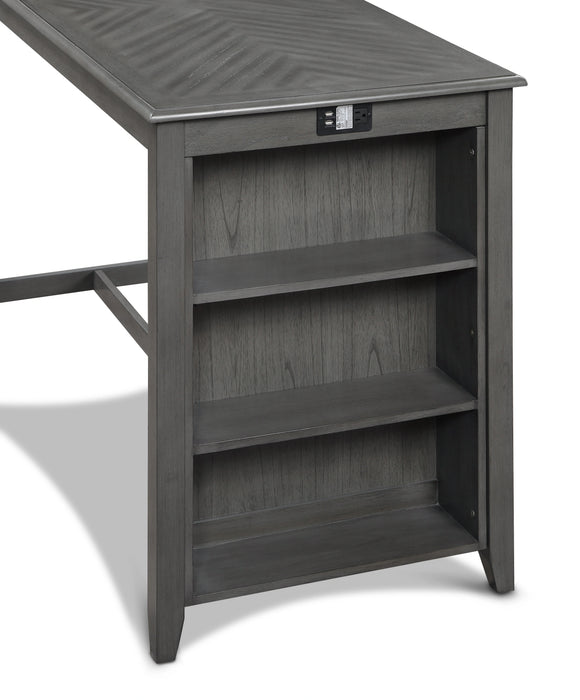 AMY 60" COUNTER TABLE+CHAIRS W/STG (5 PCS) -GRAY