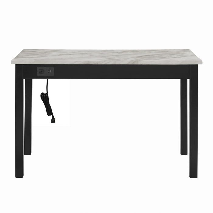 CELESTE DESK W/WHITE/GRAY FAUX MARBLE TOP-ESPRESSO BASE