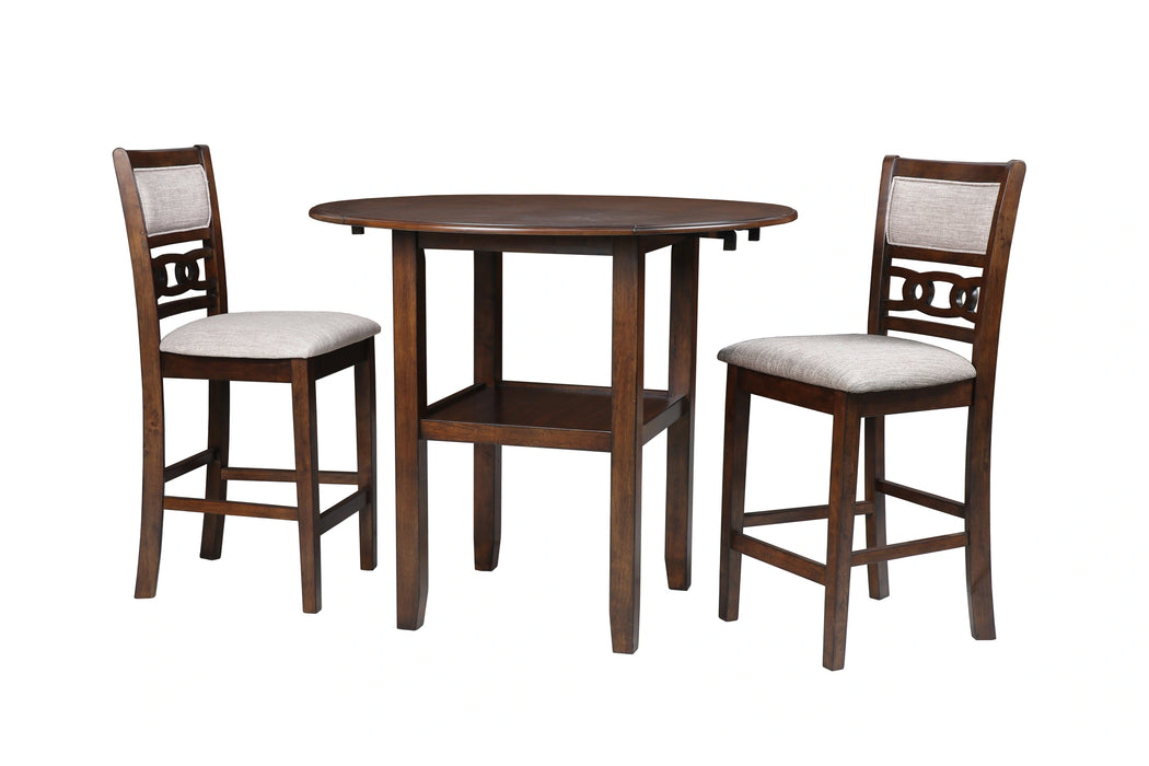 GIA 42" COUNTER DROP LEAF TABLE W/2 CHAIRS-CHERRY