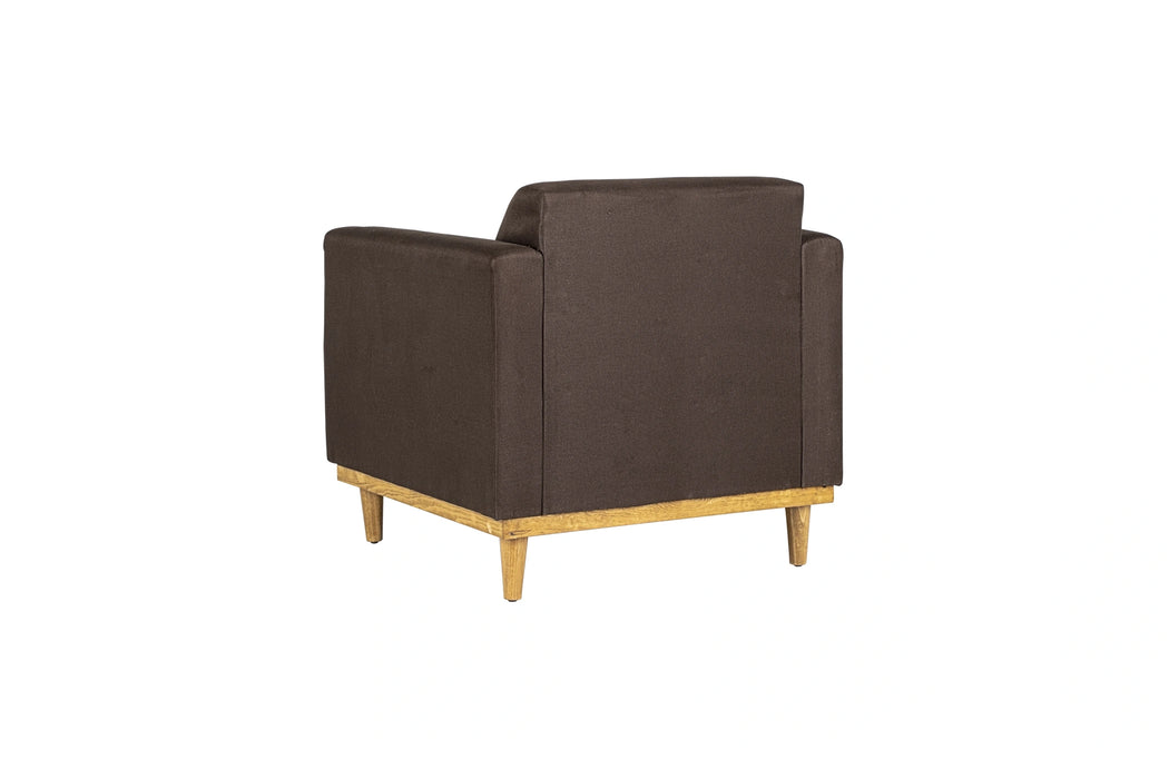 AIDEN CHAIR W/1 THROW PILLOW-CHOCOLATE