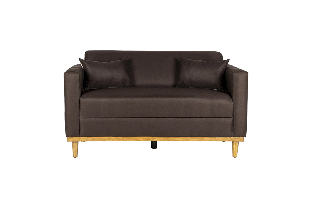 AIDEN LOVESEAT W/2 THROW PILLOWS-CHOCOLATE