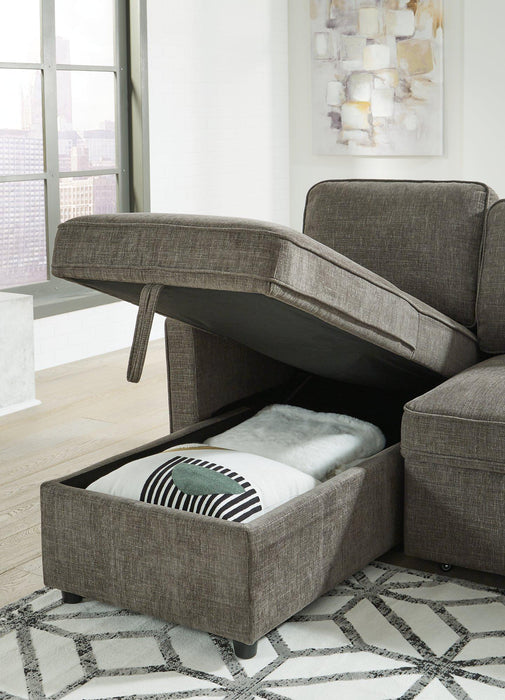 Kerle Charcoal 2-Piece Sectional with Pop Up Bed
