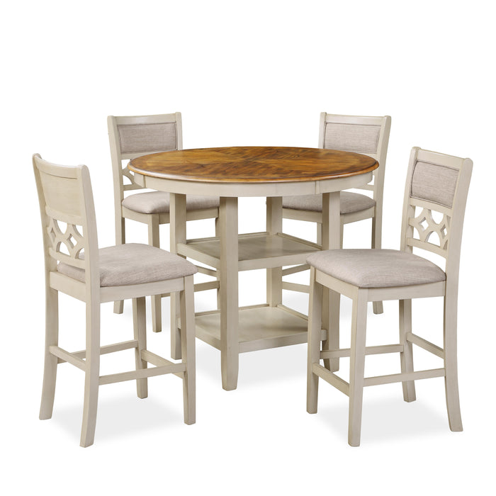 MITCHELL 5 PC COUNTER SET-TWO TONE BISQUE/BROWN