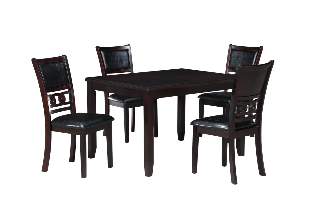 GIA 5PC 48" RECT. DINING TABLE & 4 CHAIRS-EBONY