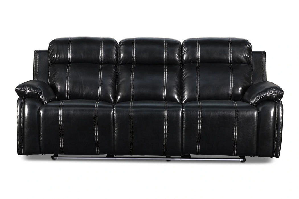 New Classic Fusion Dual Recliner Sofa with Power Foot Rest in Ebony