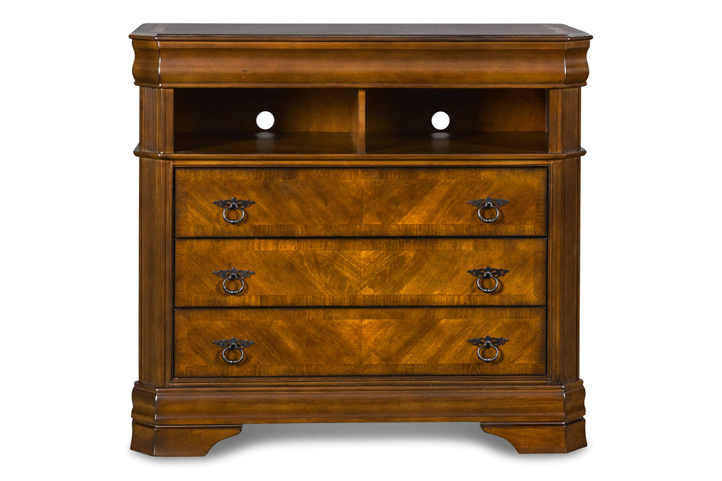 SHERIDAN MEDIA CHEST- BURNISHED CHERRY