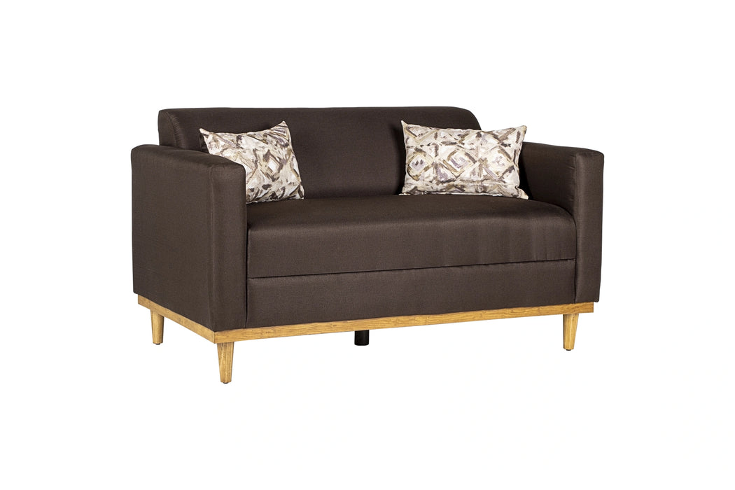 AIDEN LOVESEAT W/2 THROW PILLOWS-CHOCOLATE