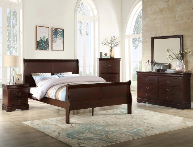 Crown Mark Furniture Louis Philip Drawer Chest in Dark Cherry image