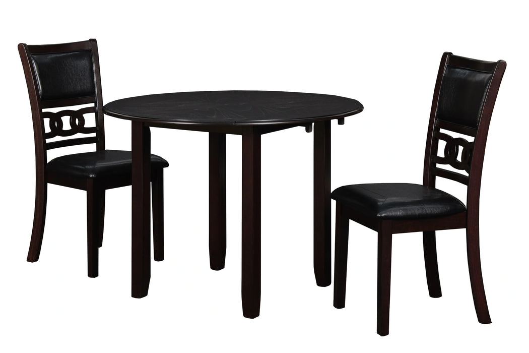 GIA 42" DINING DROP LEAF TABLE W/2 CHAIRS-EBONY