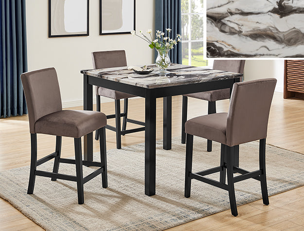 Lennon 5-Pk Ct Ht Set-Faux Marb Brn