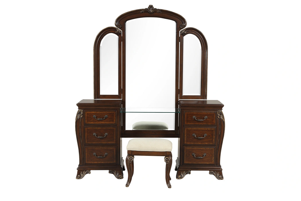 MONTECITO VANITY STOOL - CHERRY