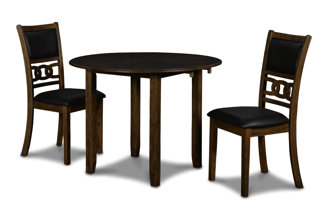 GIA 42" DINING DROP LEAF TABLE W/2 CHAIRS-BROWN