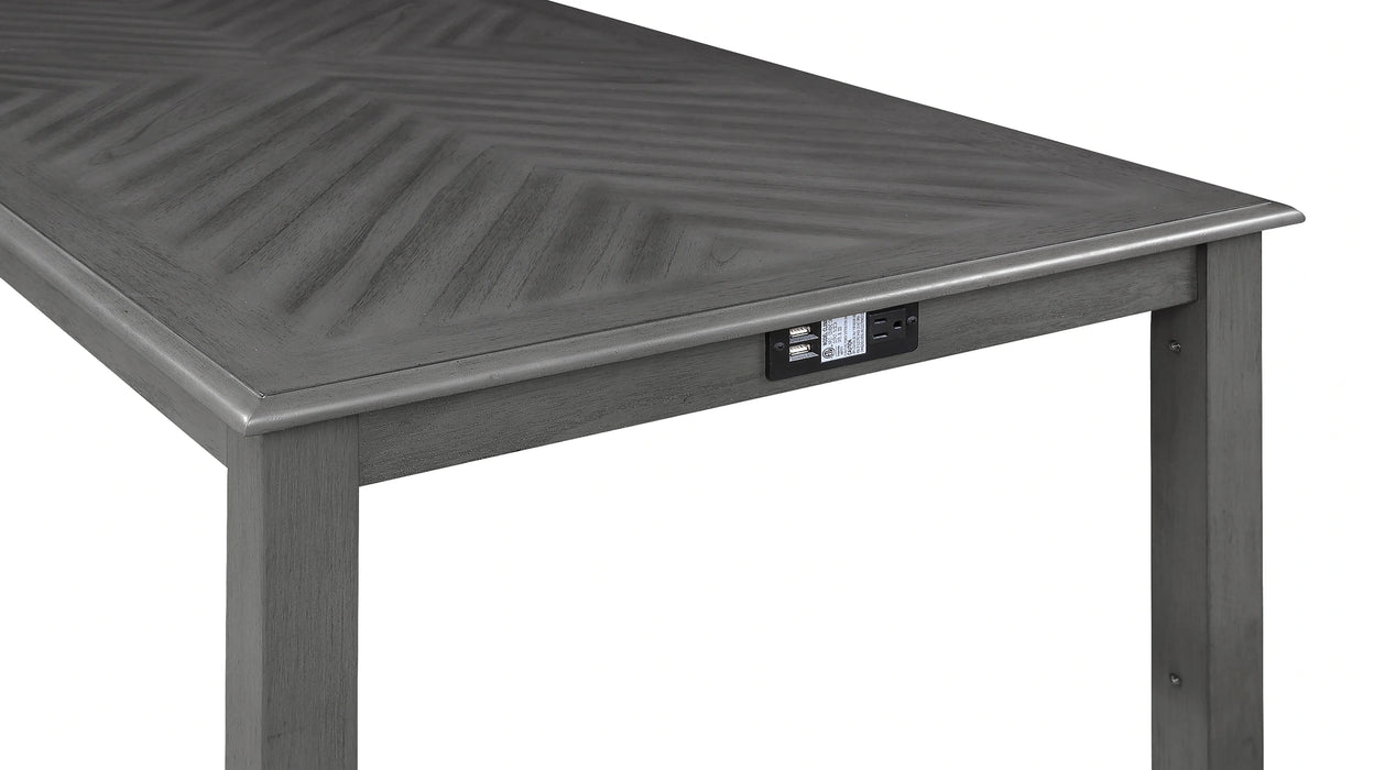 AMY 60" COUNTER TABLE+CHAIRS W/STG (5 PCS) -GRAY