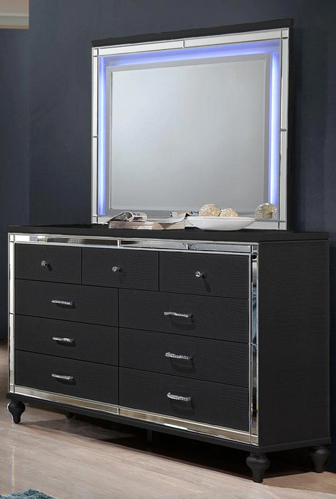 New Classic Furniture Valentino 9 Drawer Dresser in Black