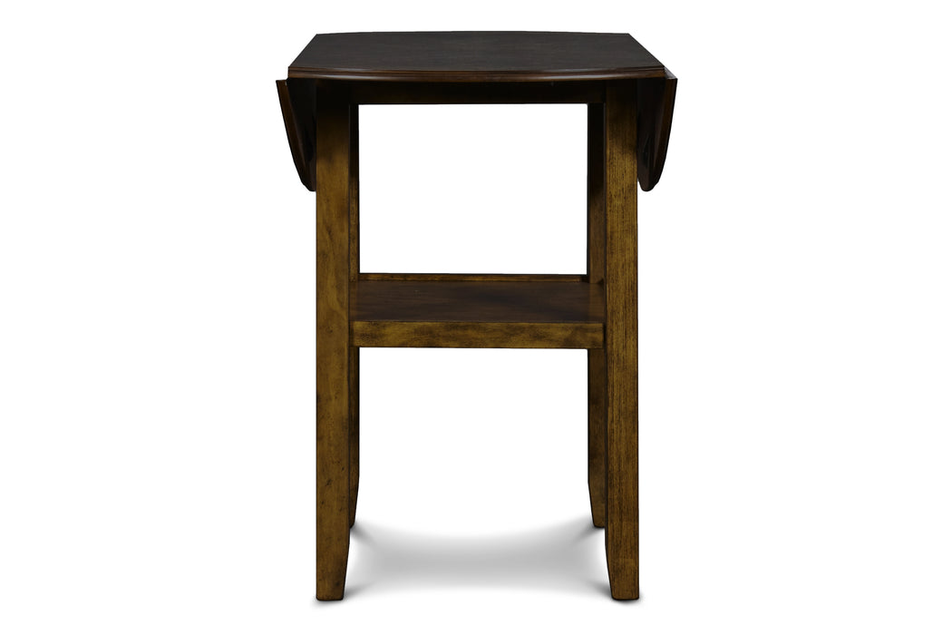 GIA 42" COUNTER DROP LEAF TABLE W/2 CHAIRS-BROWN