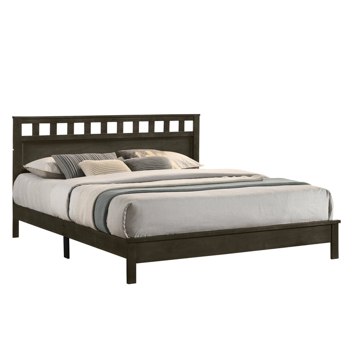 PISCES 6/6 EK PANEL BED-HB/FB/RAILS-GRAY