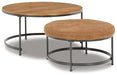 Drezmoore Light Brown/Black Nesting Coffee Table (Set of 2) image