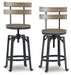 Lesterton Light Brown/Black Counter Height Bar Stool (Set of 2) image