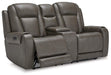 Card Player Smoke Power Reclining Loveseat image